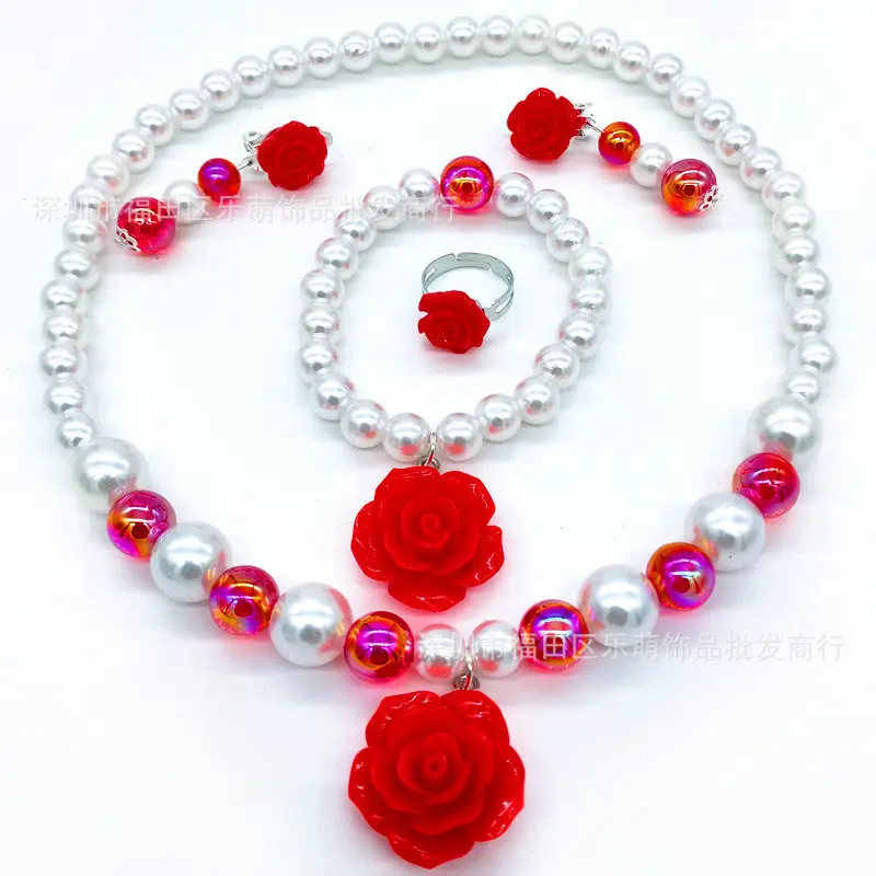 Pink Crystal Princess Necklace Set for Girls 3-6Yrs - Image 12