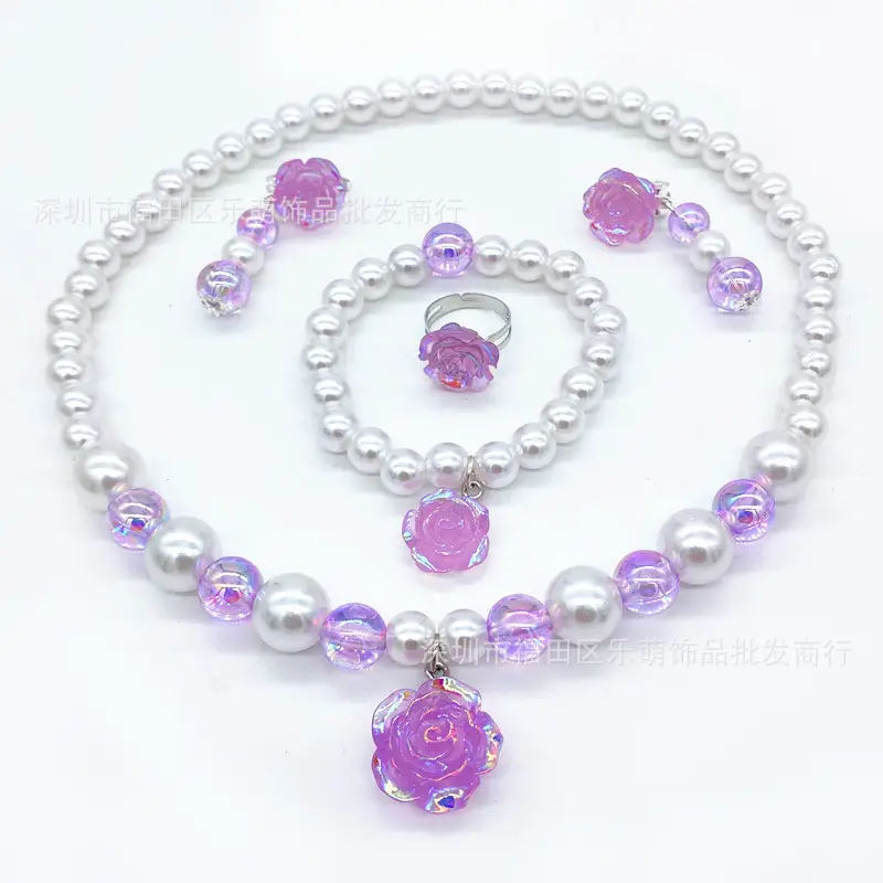 Pink Crystal Princess Necklace Set for Girls 3-6Yrs - Image 18