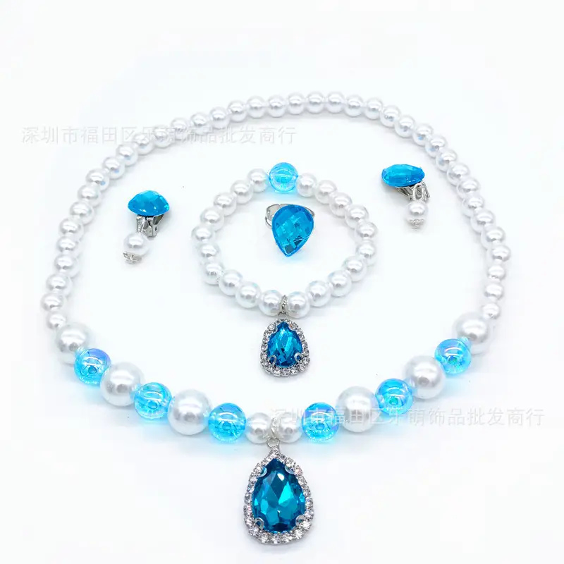 Pink Crystal Princess Necklace Set for Girls 3-6Yrs - Image 4
