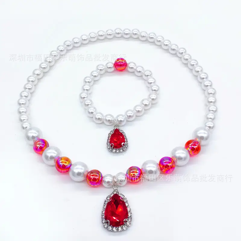 Pink Crystal Princess Necklace Set for Girls 3-6Yrs - Image 7