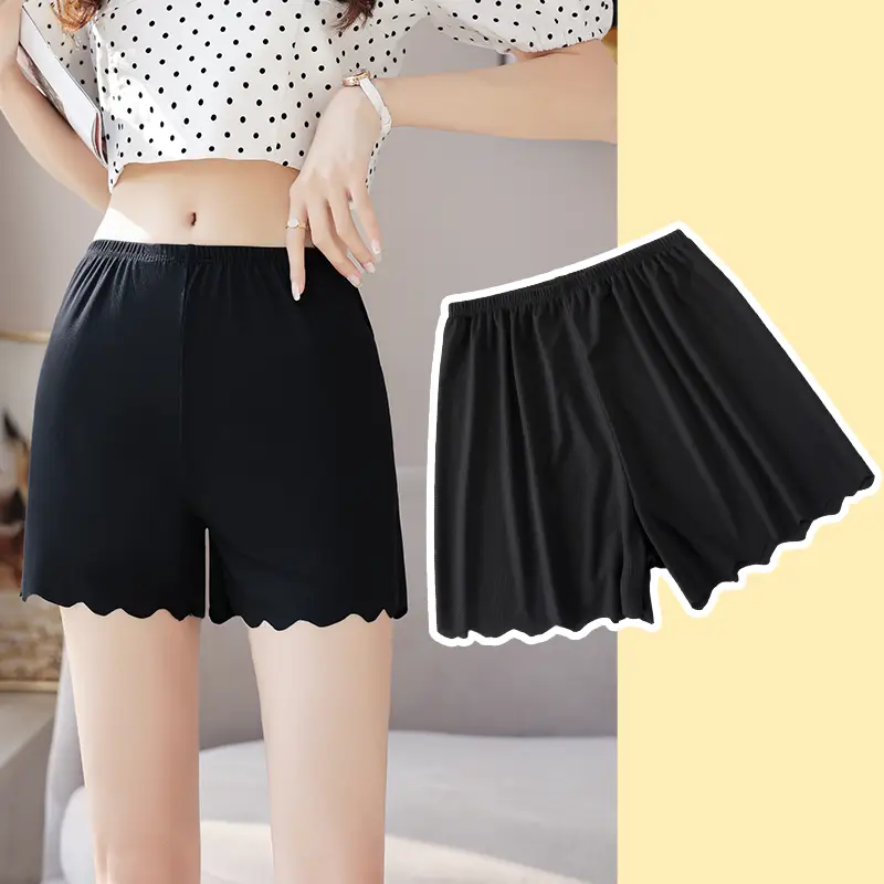 Women Ice Silk Safety Pants Summer No-Hem Anti-light Outwear Large - Image 5