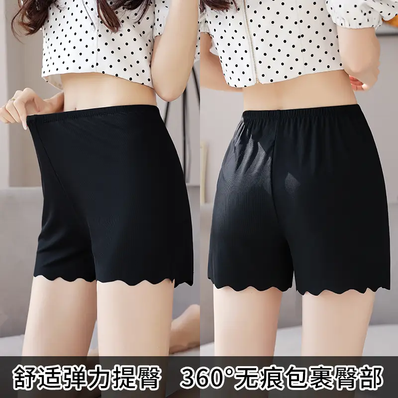 Women Ice Silk Safety Pants Summer No-Hem Anti-light Outwear Large - Image 6