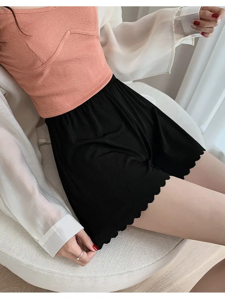 Women Ice Silk Safety Pants Summer No-Hem Anti-light Outwear Large — feature 22