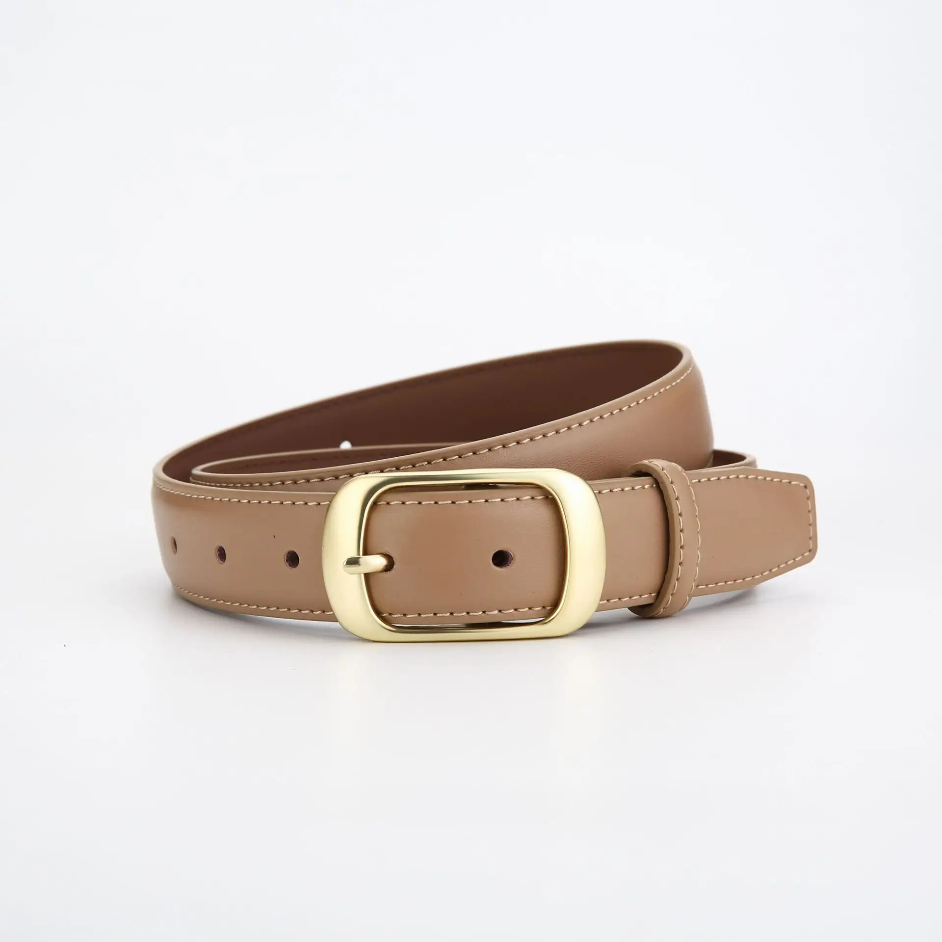 Women's Genuine Leather Belt with Gold Buckle - Image 4