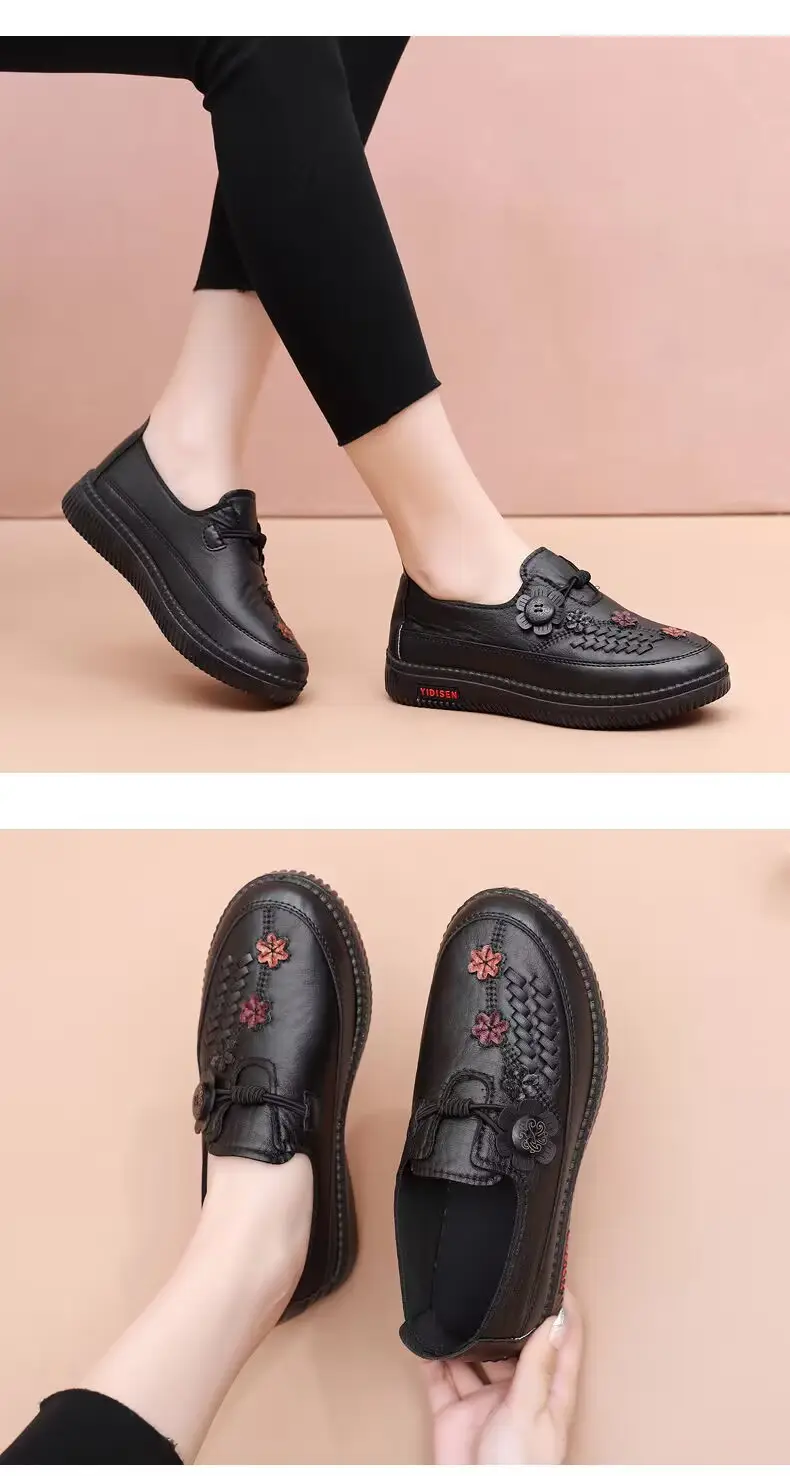 Spring New Old Beijing Cloth Shoes Women's Single-layer Shoes Non-slip Soft Sole Wear-resistant Slip-on Shoes for Middle-aged and Elderly Mothers — feature 9