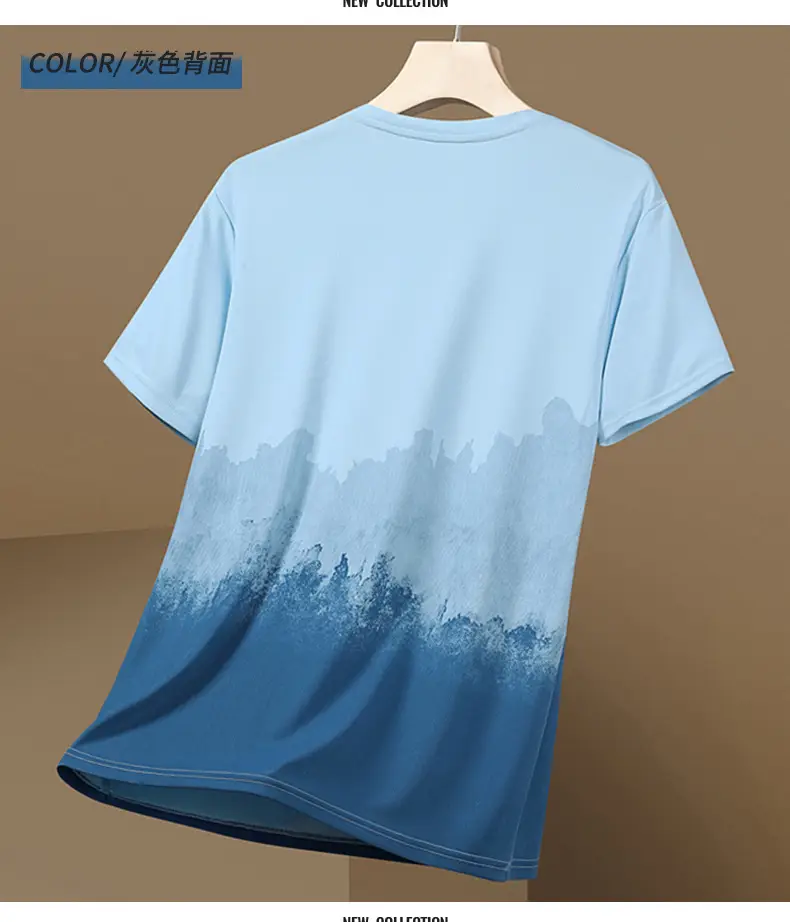 Men's Gradient Cotton T-Shirt Summer Cool Casual — feature 15