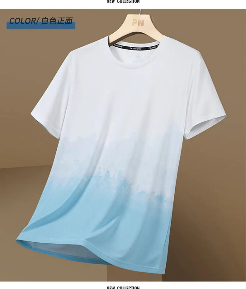 Men's Gradient Cotton T-Shirt Summer Cool Casual — feature 16