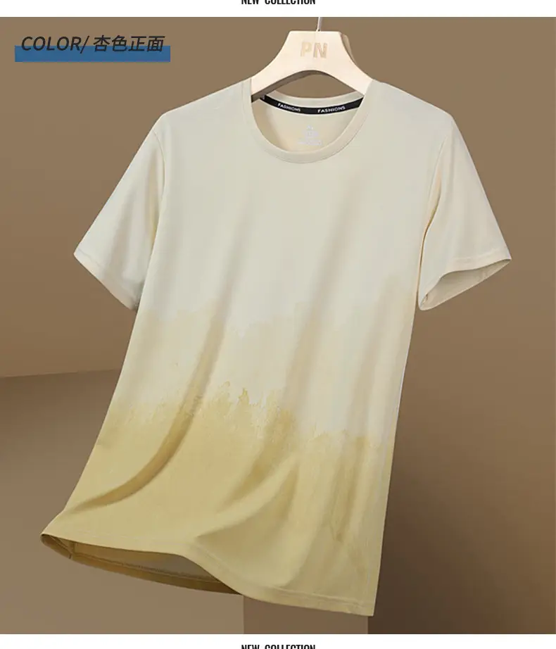 Men's Gradient Cotton T-Shirt Summer Cool Casual — feature 17