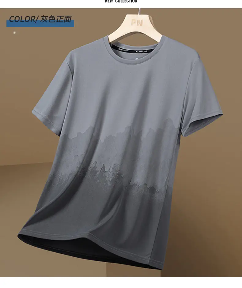Men's Gradient Cotton T-Shirt Summer Cool Casual — feature 18