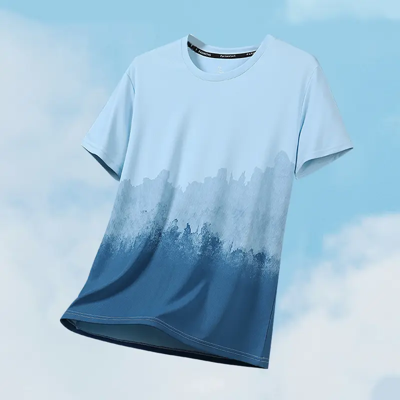 Men's Gradient Cotton T-Shirt Summer Cool Casual - Image 2