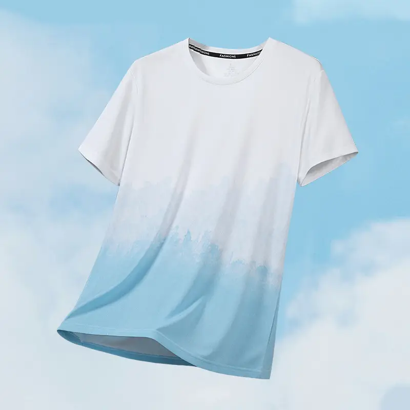 Men's Gradient Cotton T-Shirt Summer Cool Casual - Image 3