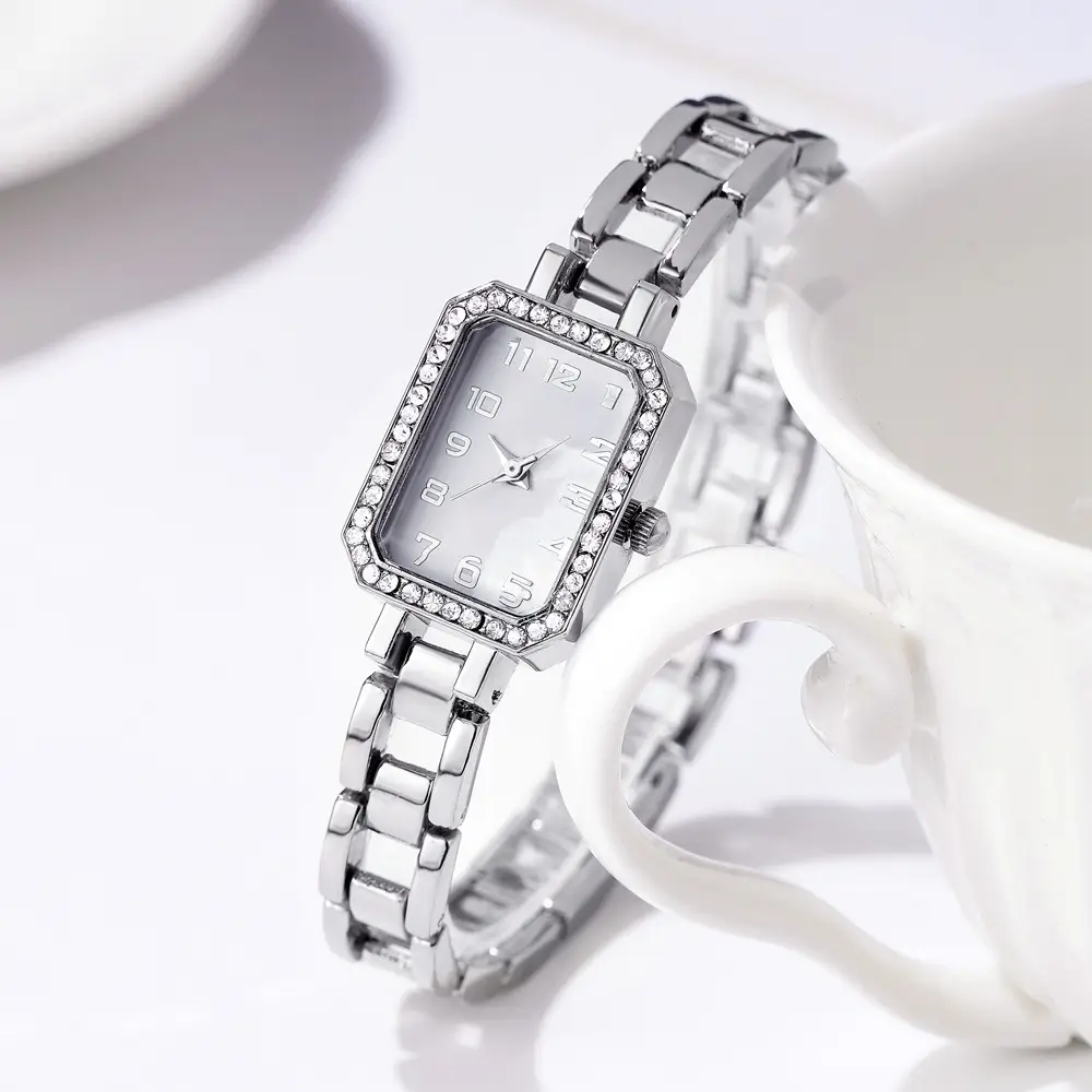 Rose Gold Women's Square Diamond Watch - Image 3