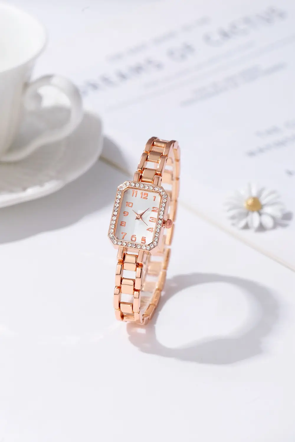 Rose Gold Women's Square Diamond Watch — feature 2