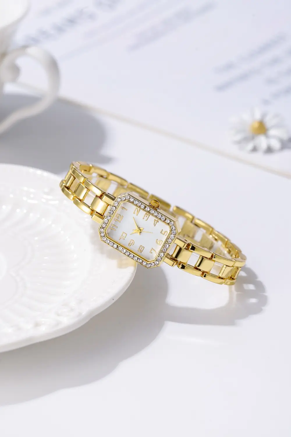 Rose Gold Women's Square Diamond Watch — feature 3