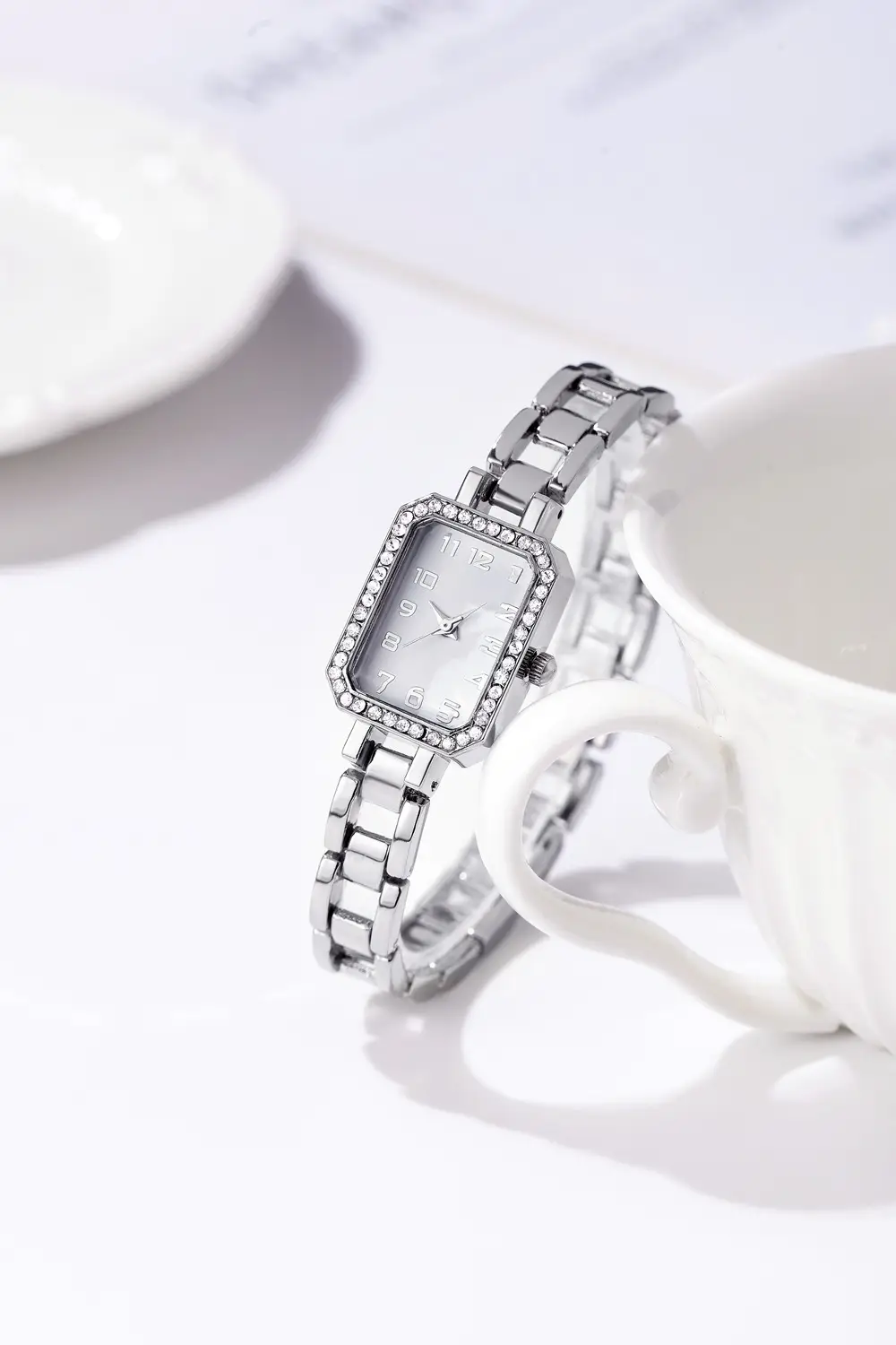 Rose Gold Women's Square Diamond Watch — feature 4