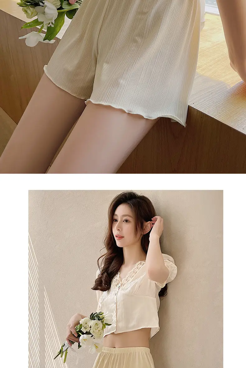 White Lace Shorts Women Summer Non-Curling Loose Fit — feature 18