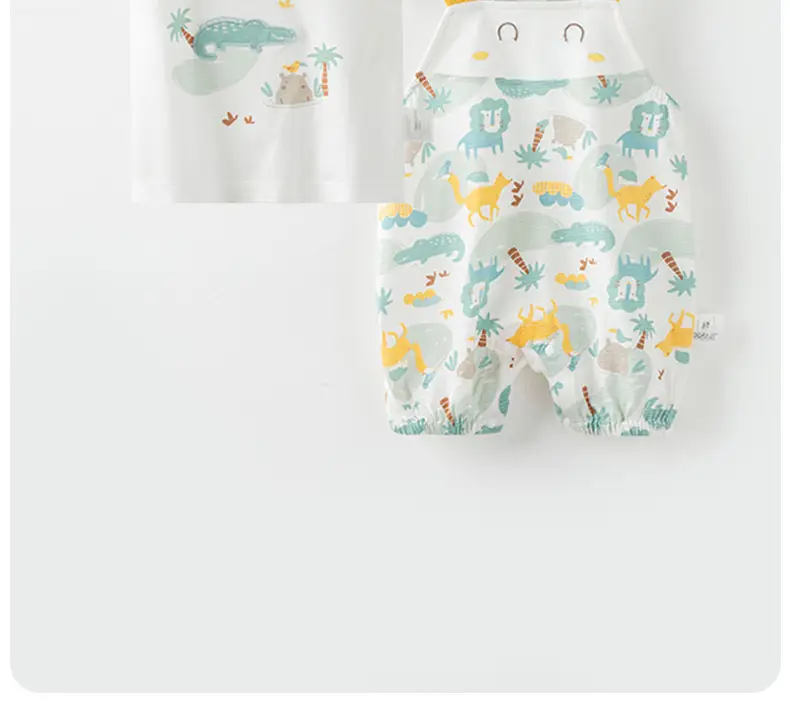 Baby Dinosaur Two-Piece Set Cotton Summer Outgoing Strap Suit — feature 2