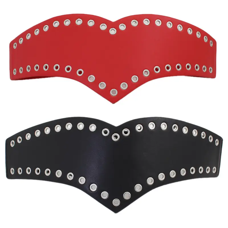 Ladies Elastic Eye Hole Belt with Metal Grommets Brown Black - Image 5