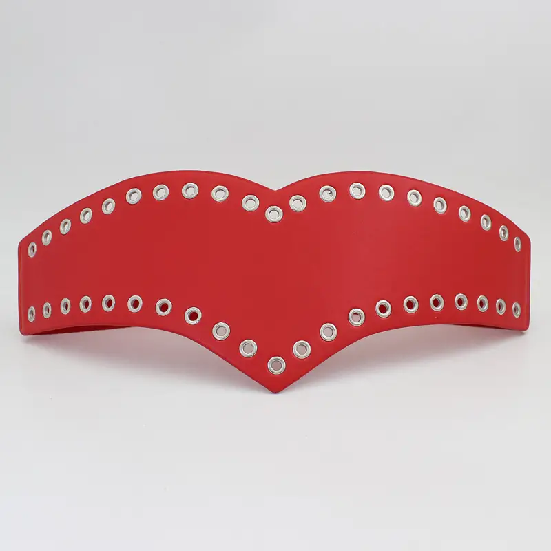 Ladies Elastic Eye Hole Belt with Metal Grommets Brown Black - Image 3