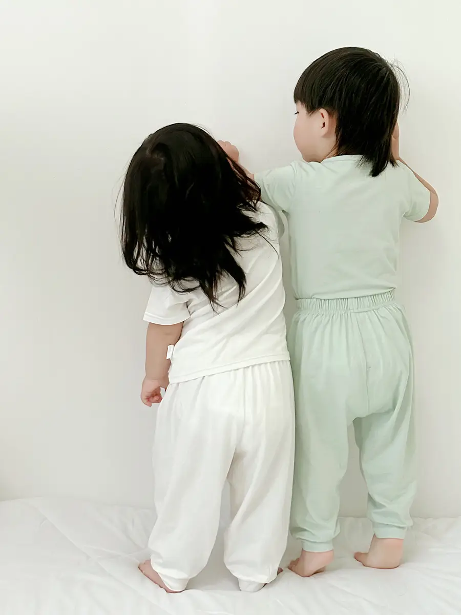 Baby Bamboo Cotton Pajamas Light Green Girls Boys