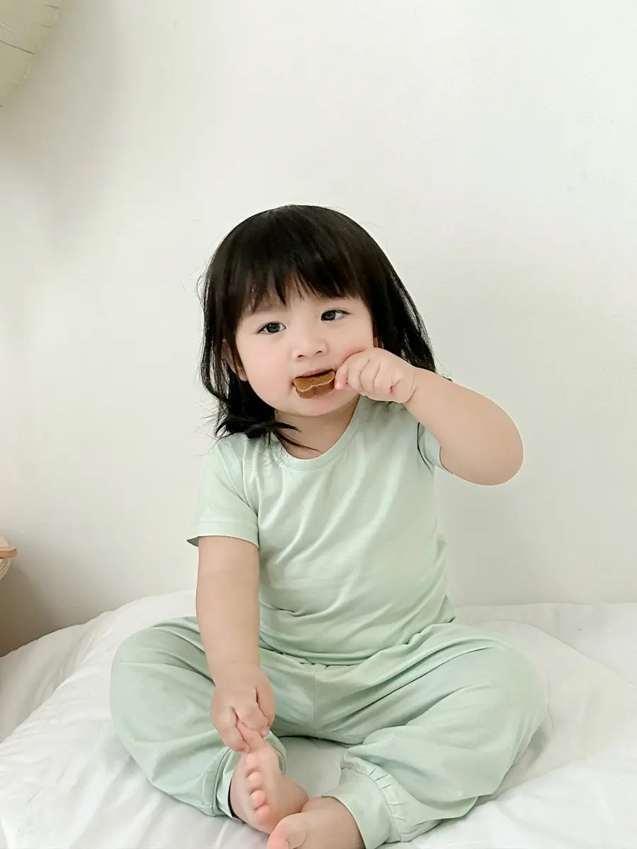 Baby Bamboo Cotton Pajamas Light Green Girls Boys