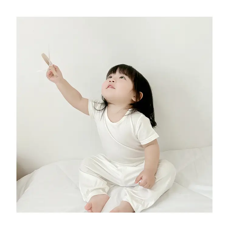 Baby Bamboo Cotton Pajamas Light Green Girls Boys — feature 11