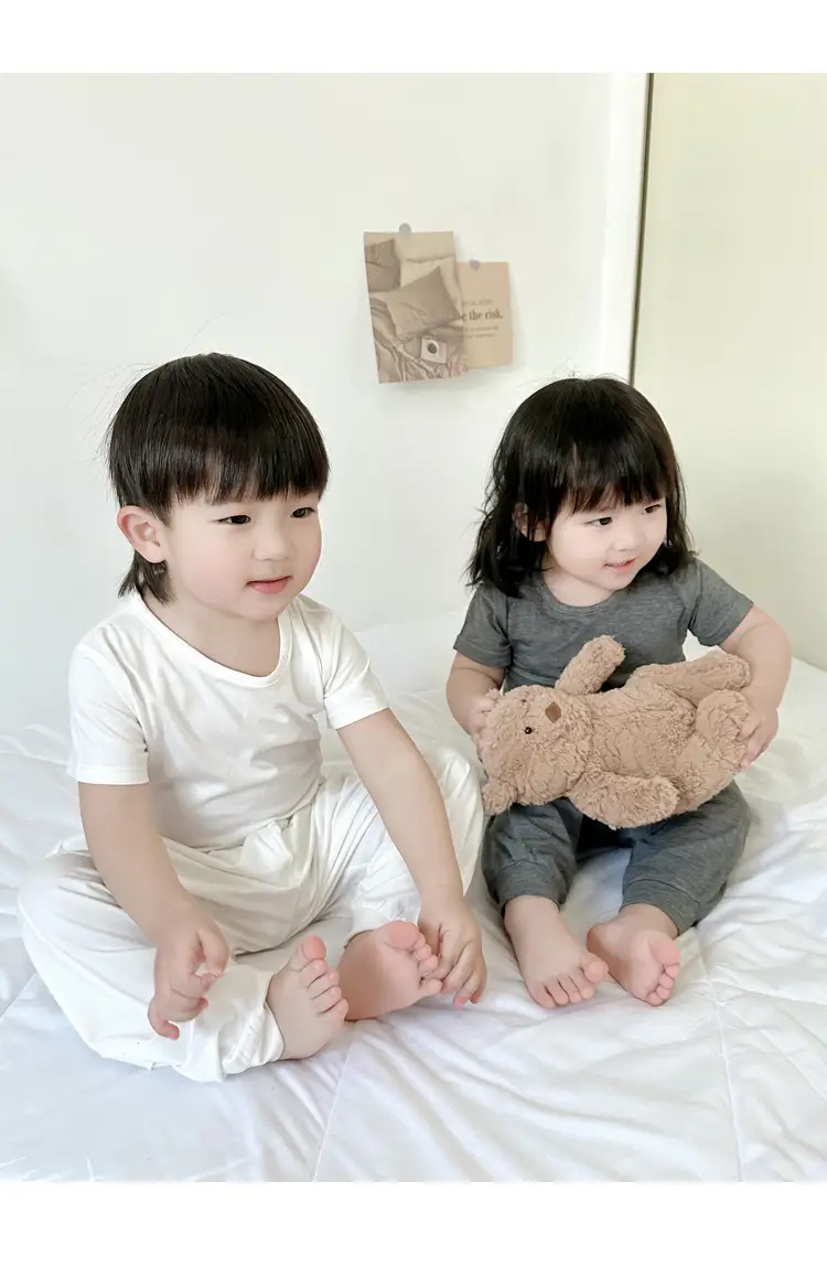Baby Bamboo Cotton Pajamas Light Green Girls Boys — feature 13