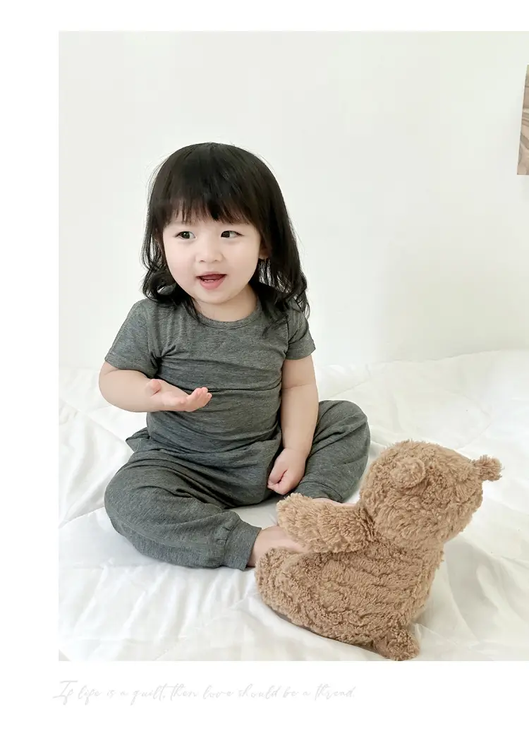 Baby Bamboo Cotton Pajamas Light Green Girls Boys — feature 15