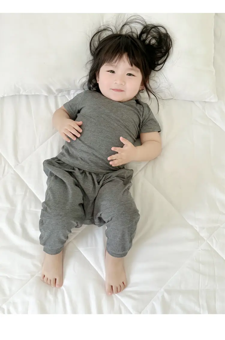 Baby Bamboo Cotton Pajamas Light Green Girls Boys — feature 16