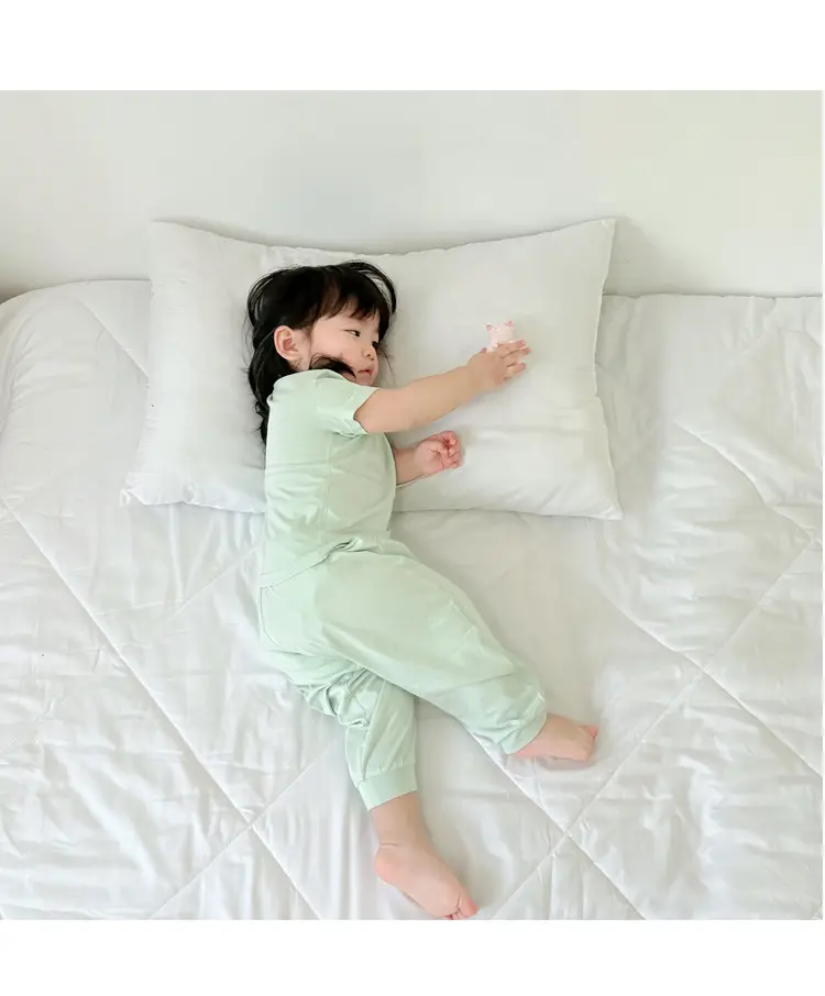 Baby Bamboo Cotton Pajamas Light Green Girls Boys — feature 8