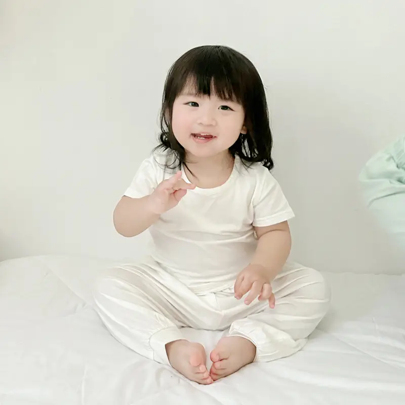 Baby Bamboo Cotton Pajamas Light Green Girls Boys