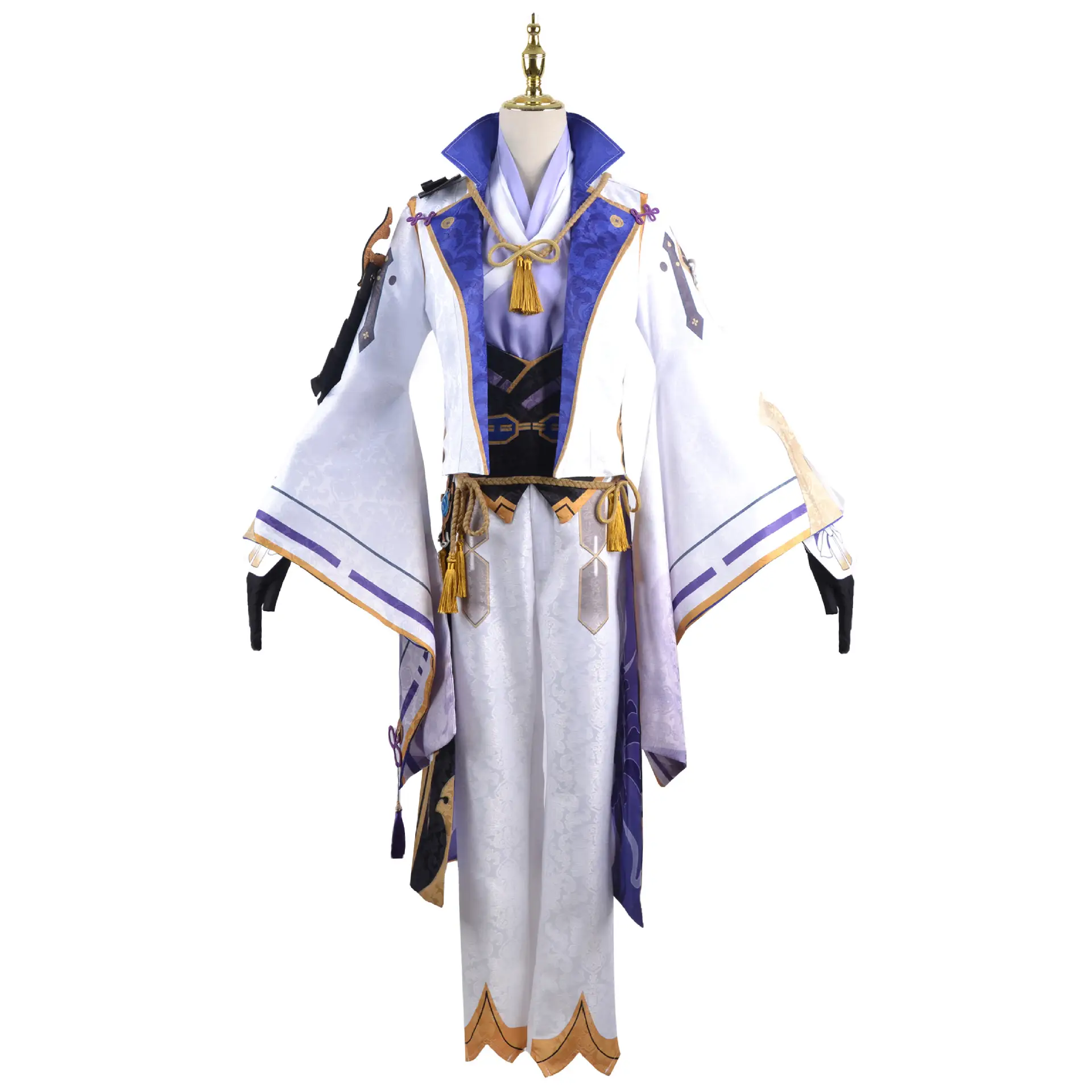 God Cosplay Suit White Gold Tassels Full Set - Image 4