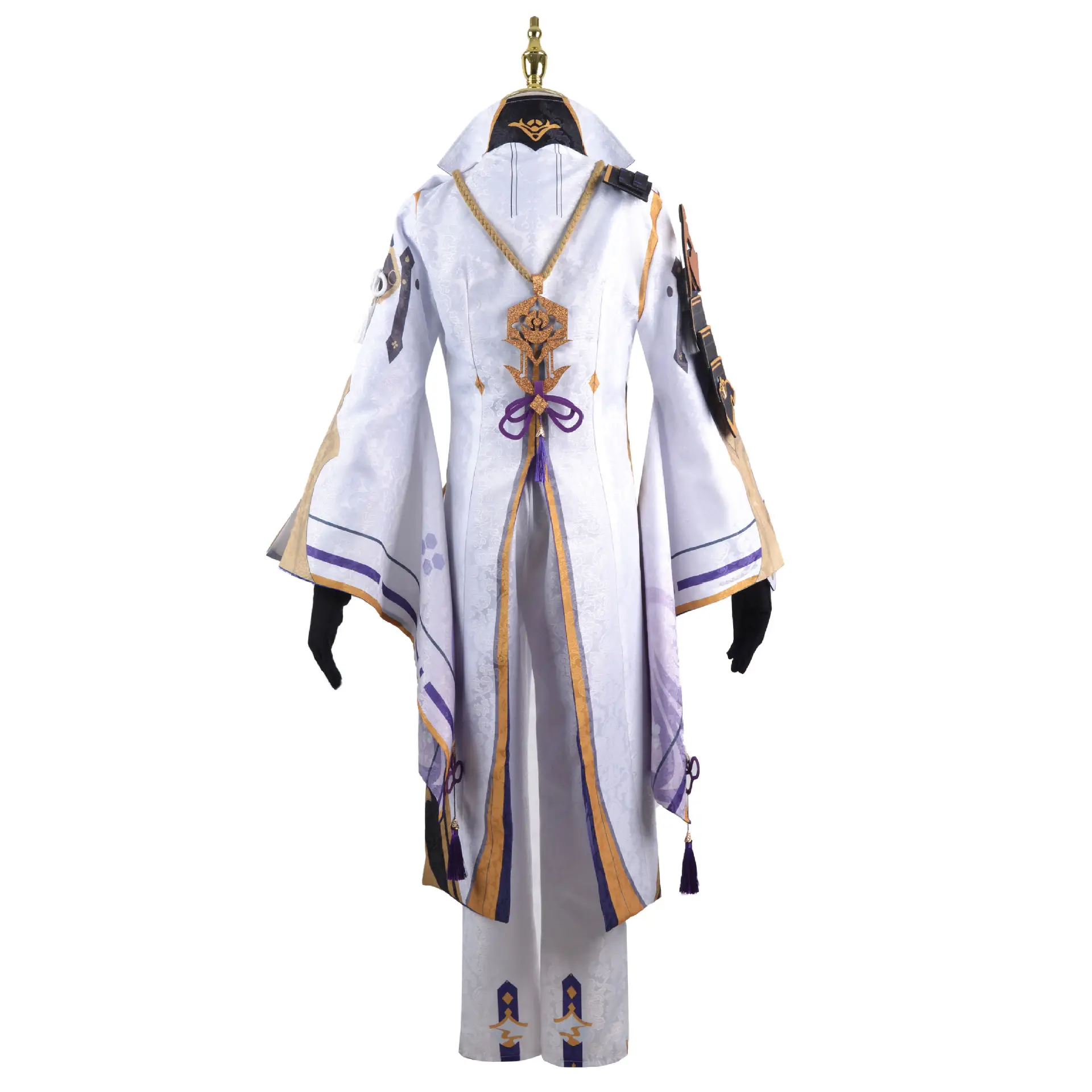 God Cosplay Suit White Gold Tassels Full Set — feature 7