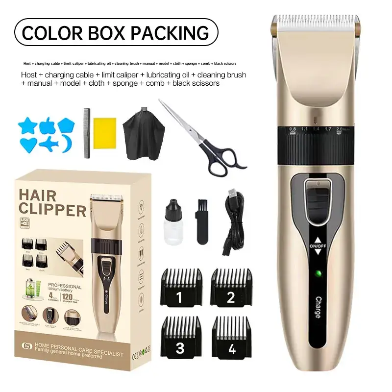 Rechargeable Electric Hair Clipper with Ceramic Blade & Self-Sharpening - Image 12