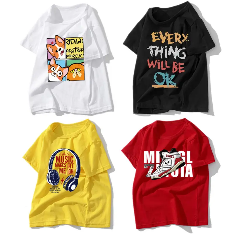 Boys Yellow Short Sleeve Cotton T-Shirt with Cartoon Print - Image 19