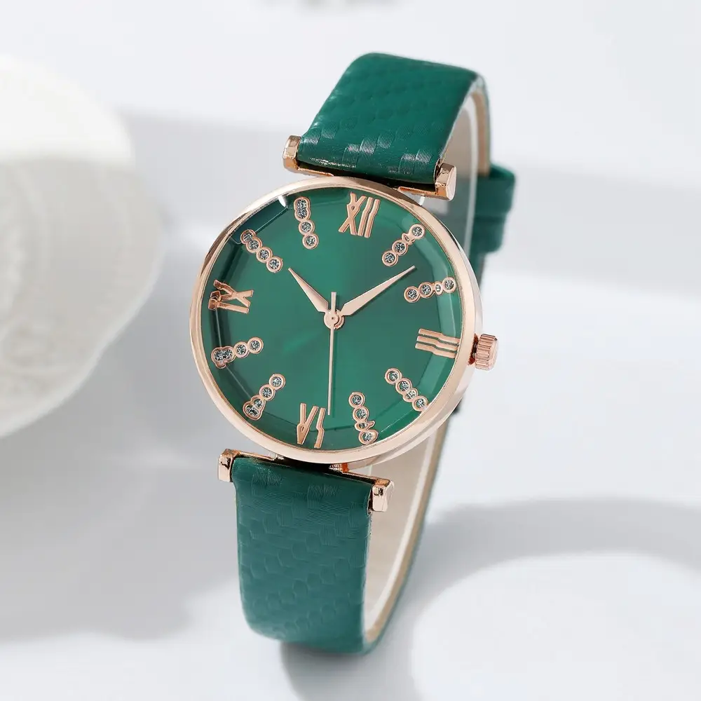Women's Rose Gold Roman Dial Watch with Beige Strap - Image 7