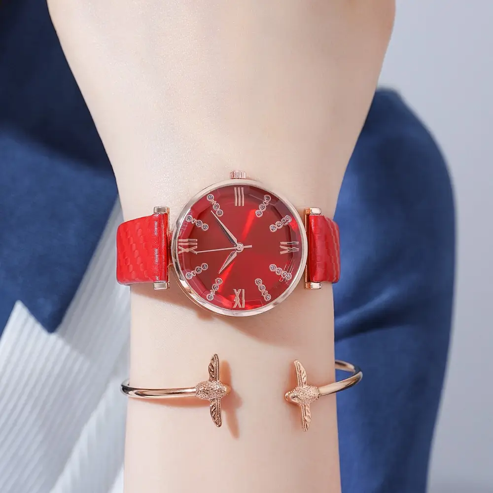 Women's Rose Gold Roman Dial Watch with Beige Strap — feature 19