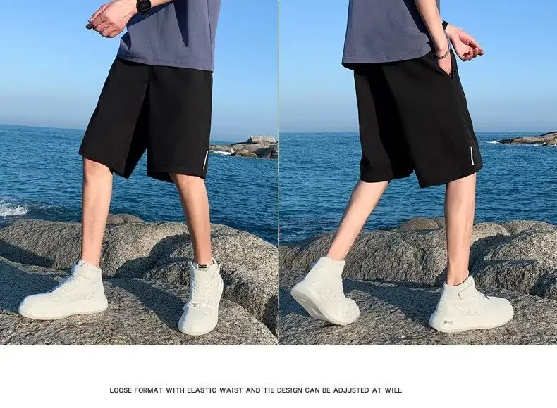 Men Ice Silk Shorts Summer 2025 Loose Fit Sports Casual Pants — feature 11