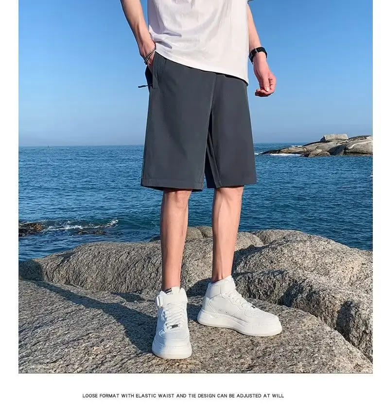 Men Ice Silk Shorts Summer 2025 Loose Fit Sports Casual Pants — feature 15