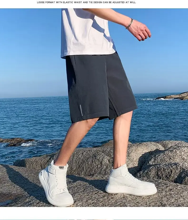 Men Ice Silk Shorts Summer 2025 Loose Fit Sports Casual Pants — feature 17