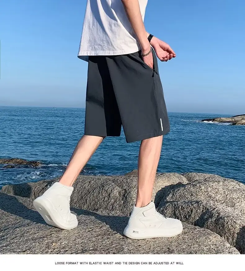 Men Ice Silk Shorts Summer 2025 Loose Fit Sports Casual Pants — feature 18