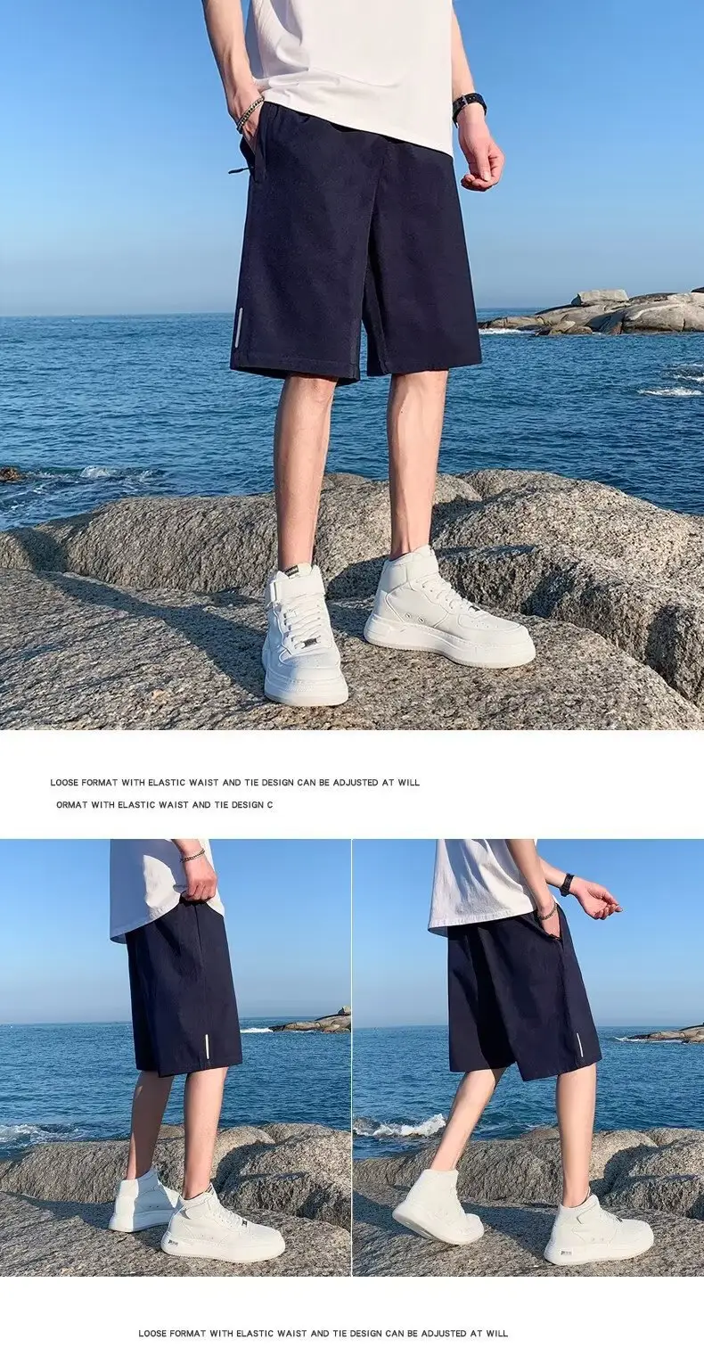 Men Ice Silk Shorts Summer 2025 Loose Fit Sports Casual Pants — feature 21