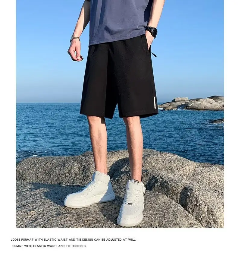 Men Ice Silk Shorts Summer 2025 Loose Fit Sports Casual Pants — feature 8