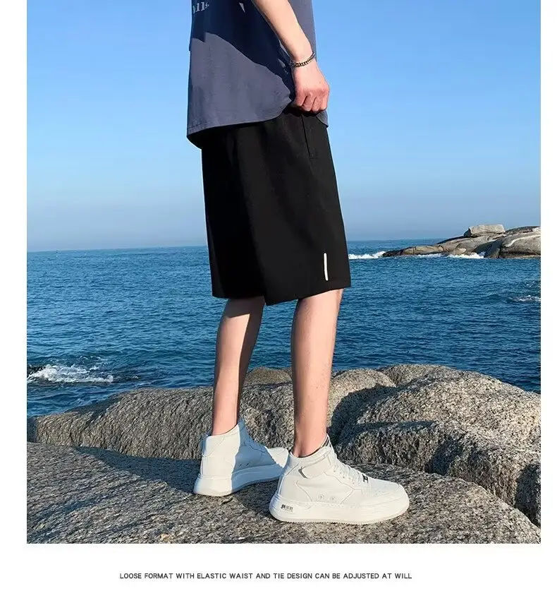 Men Ice Silk Shorts Summer 2025 Loose Fit Sports Casual Pants — feature 9