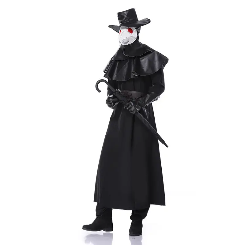 Black Plague Doctor Steampunk Halloween Costume - Image 4