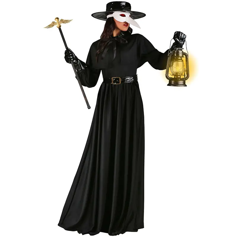Black Plague Doctor Steampunk Halloween Costume - Image 5