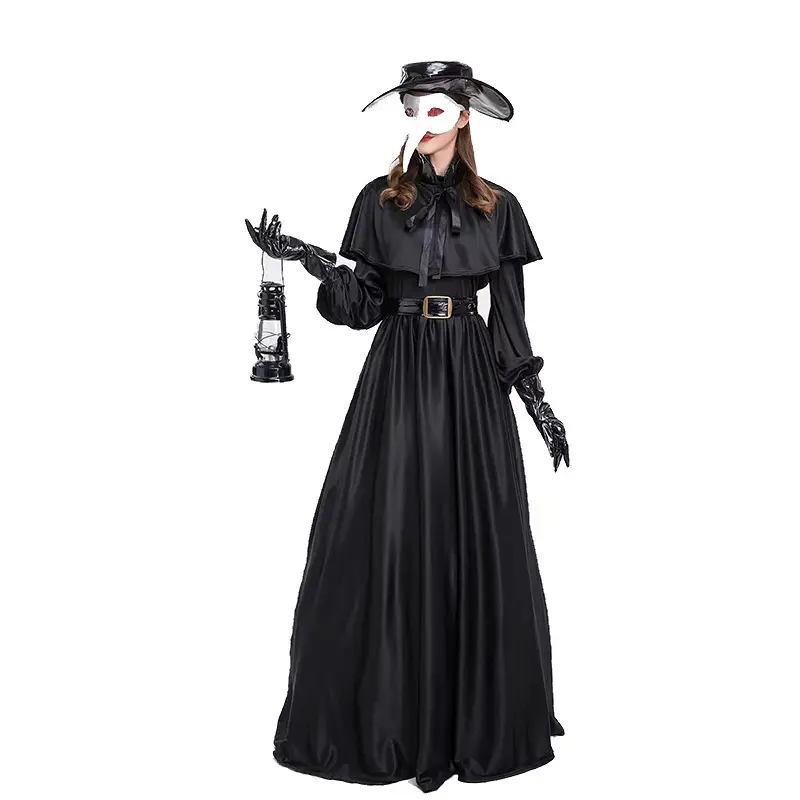 Black Plague Doctor Steampunk Halloween Costume - Image 6