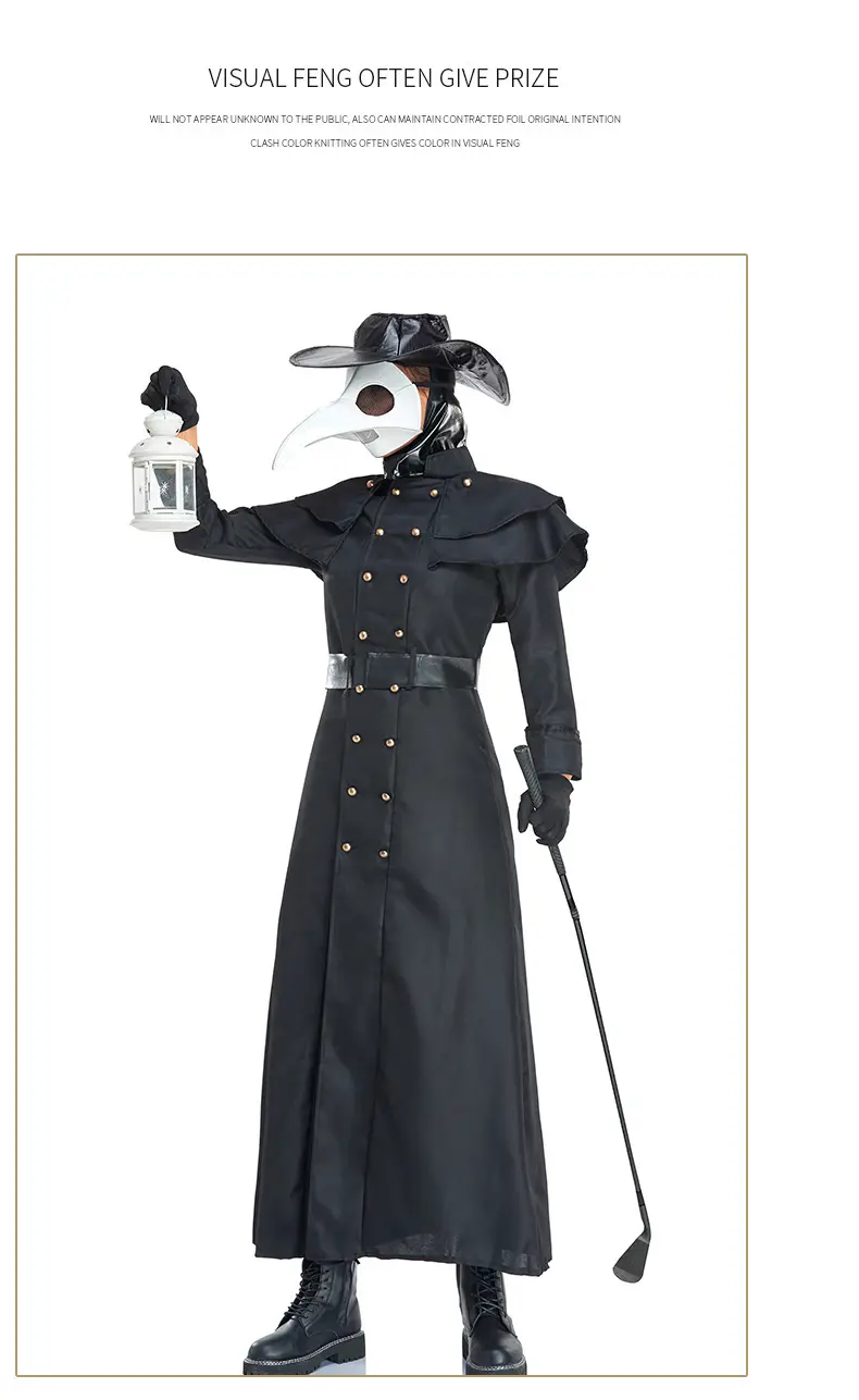 Black Plague Doctor Steampunk Halloween Costume — feature 9