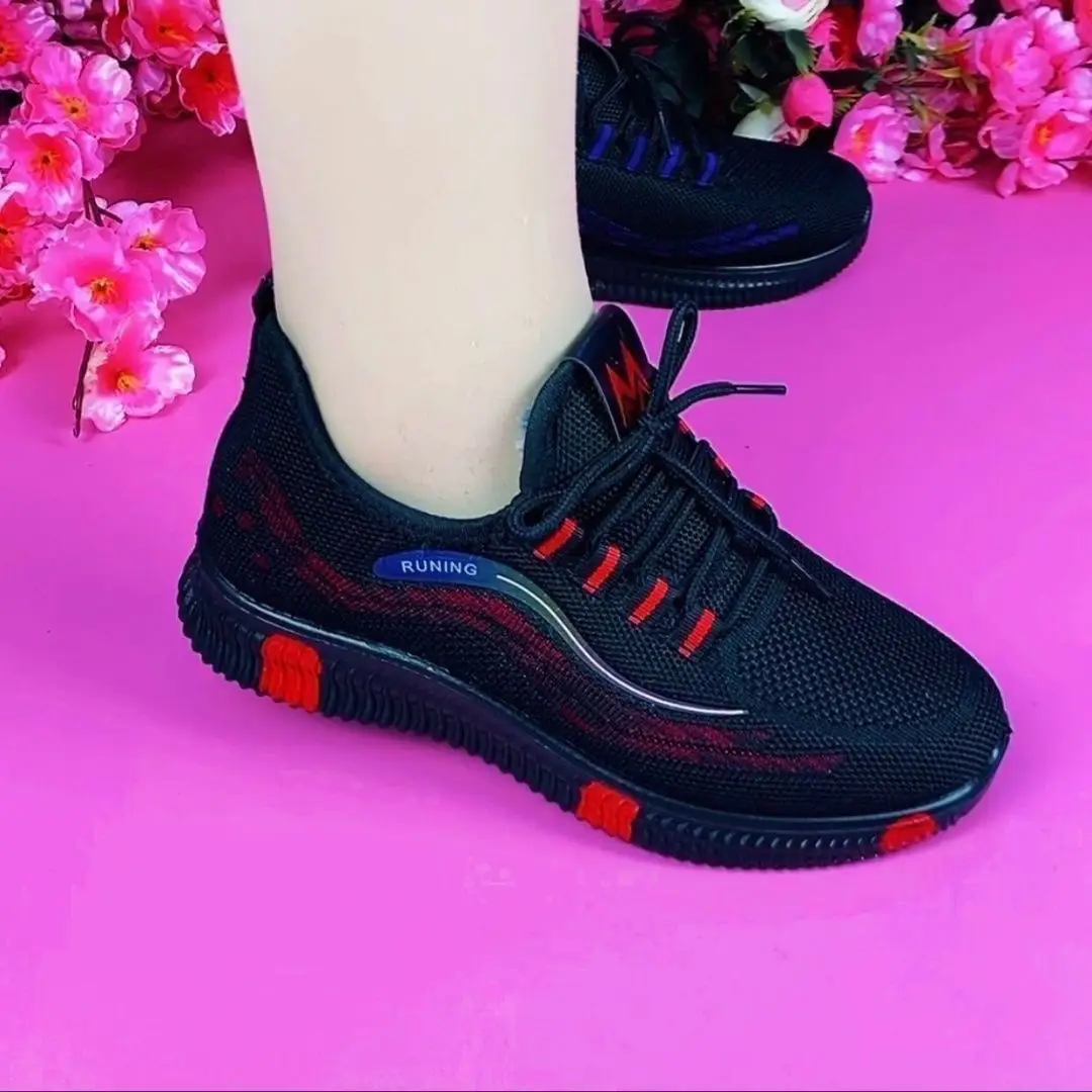 Autumn and winter plus velvet new flying weaving women's shoes walking lightweight soft bottom sports shoes all-match casual shoes cotton shoes - Image 6