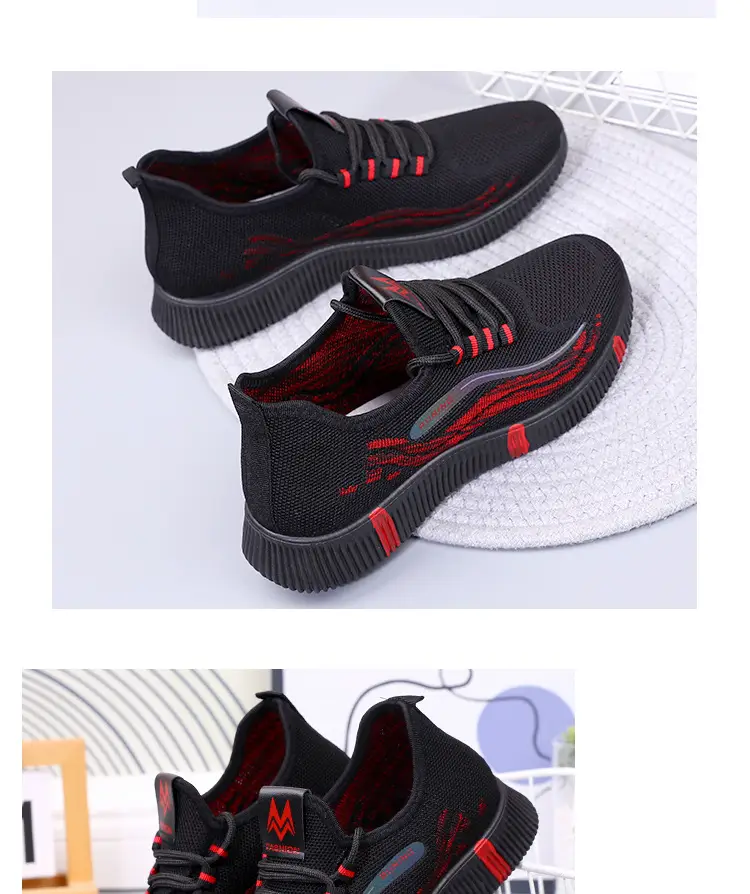 Autumn and winter plus velvet new flying weaving women's shoes walking lightweight soft bottom sports shoes all-match casual shoes cotton shoes — feature 11